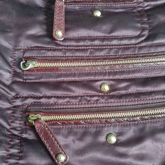 Tod's Burgundy Leather And Nylon Purse - Picture 7 of 8